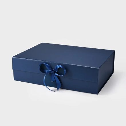 Magnetbox 380x280x110mm dunkelblau mit Geschenkband elegant