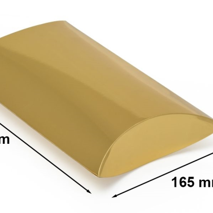 Geschenkbox Kissenform laminiert gold 250x165x50 mm