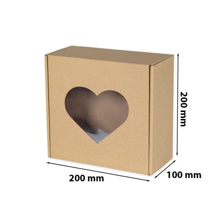 Geschenkbox für Geschenke EKO SERCE mit Sichtfenster 200x200x100mm F427