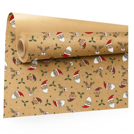 Papier dekorativ kraft Weihnachtsmann 0,69x50 m für Geschenke Verpackung