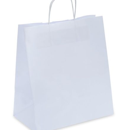 Papiertüte für Einkäufe weiß mit Griff 305x170x340 mm, 10 Stück.