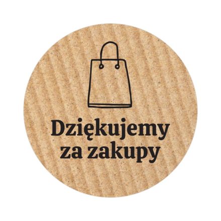 Runde Kraft-Aufkleber, 35 mm, 200 Stück, Motiv 2, polnischer Aufdruck „Dziękujemy za zakupy“