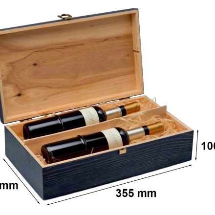 Holzschachtel für 2 Flaschen Wein K-982 EX blau