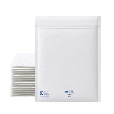 Luftpolsterumschlag – aroFOL-Blasegehäuse plus G17 weiß 250x350+50 mm Karton 100 Stück