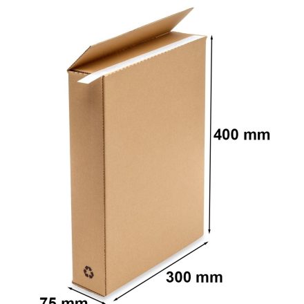 Stanzkarton, Stanzschachtel 300x75x400 mm mit Streifen selbstklebend