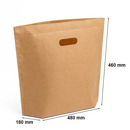 Catering-Papierbeutel mit 480x180x460 mm Klotzboden 90 gsm