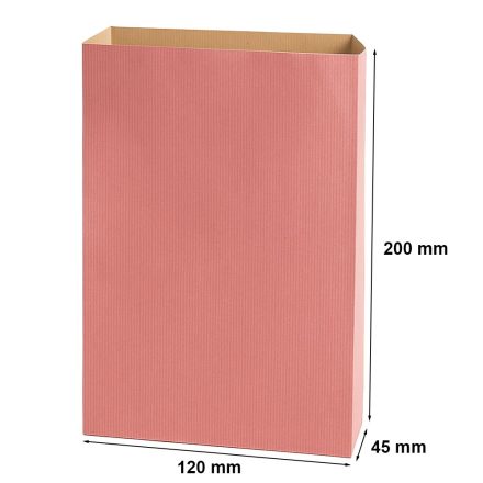 Beutel mit Seitenfalte aus Papier rosa Kraft 120x200+45 mm für Geschenke
