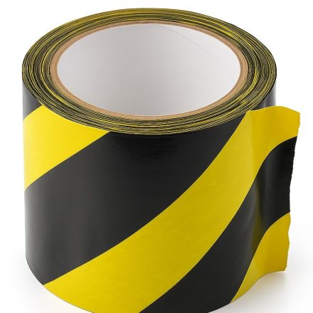 Warnband gelb-schwarz PVC 100 mm x 33 m selbstklebend BHP
