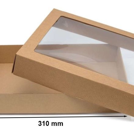 Kieselschachtel mit Fenster 310x235x70 mm Oberteil