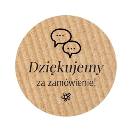 Runde Kraft-Aufkleber, 35 mm, Rolle mit 200 Stück, polnischer Aufdruck „Dziękujemy za zamówienie“