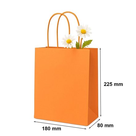 Papiertasche 180x80x225 mm orangefarben für kleine Geschenke