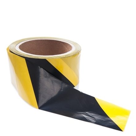 Warnbänder für gelb-schwarz 75mm/100m ohne Kleber