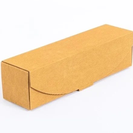 Schachtel gerippt für Flasche Wein braun 85x87x318mm außen für Geschenke