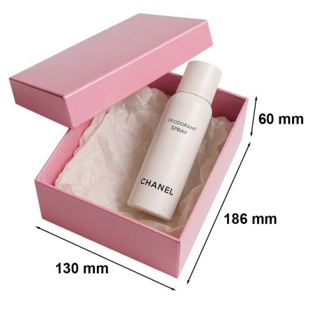 Geschenkbox laminiert gestanzt mit Deckel 186x130x60 rosa