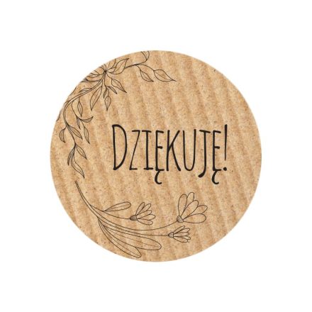 Runde Kraft-Aufkleber, Ø 35 mm, 200 Stück, Motiv 1, polnischer Aufdruck „Dziękuję“