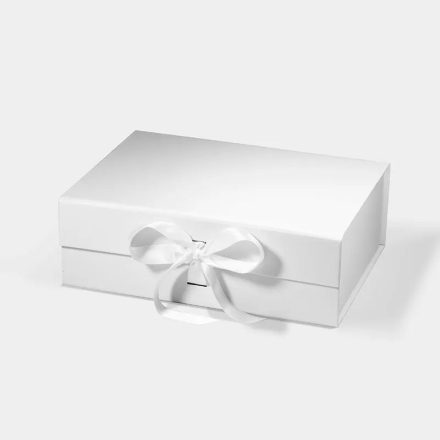 Magnetbox für Geschenke 280x210x95 mm weiß mit Geschenkband