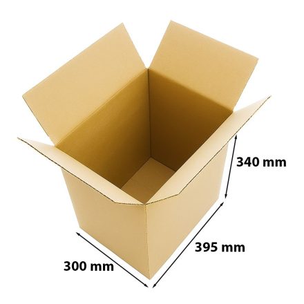 Faltkarton groß Karton aus Pappe 395x300x340 mm braun