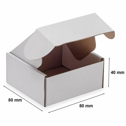 Stanzkarton – Box 80x80x40mm F427 weiß für das Paket InPost XS