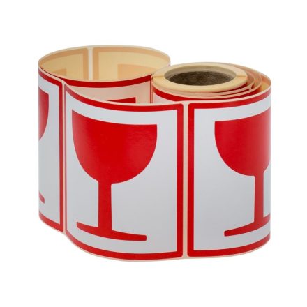 Aufkleber-Warnglas 100x100 mm 100 Stück Vorsichtig Glas