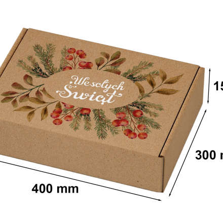 Weihnachtskarte Box 400x300x150mm Frohe Weihnachten Kranz