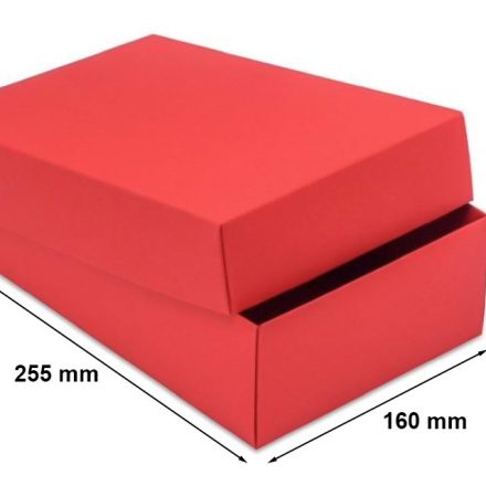 Geschenkbox aus Pappe gestanzt für Geschenke rot L 255x160x75 mm