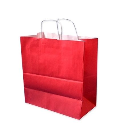 rot Papierbeutel 305x170x340 mm mit Klotzboden, 10 Stück