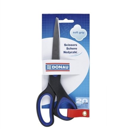 Donau Büroschere 20 cm schwarz-blau mit weichen Händen