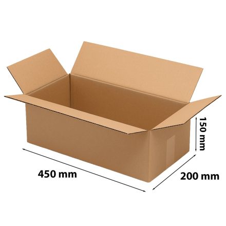 Karton aus Pappe mit Klappen 450x200x150mm InPost Paczkomat Paketfachgröße B