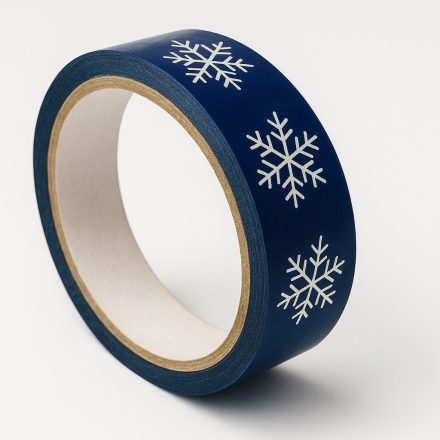 Packband – Weihnachts-Dekorationsband blau mit Sternen 24 mm x 54 m